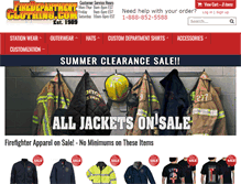 Tablet Screenshot of firedepartmentclothing.com